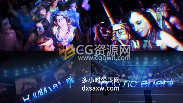 音乐会活动宣传片头俱乐部活动夜总会派对开场视频制作-AE模板下载
