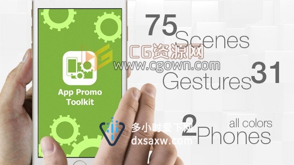 AE模板手机APP应用宣传视频点击滑动展示动画模拟操作