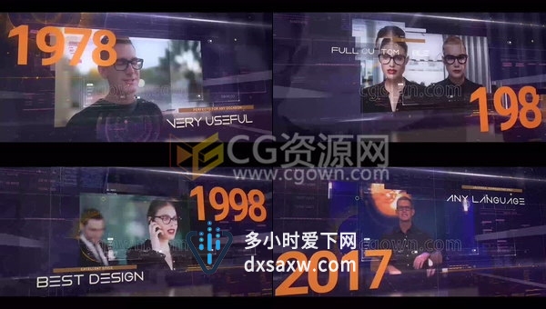 科技感时间线宣传视频HUD游戏军事科学介绍动画-下载AE模板