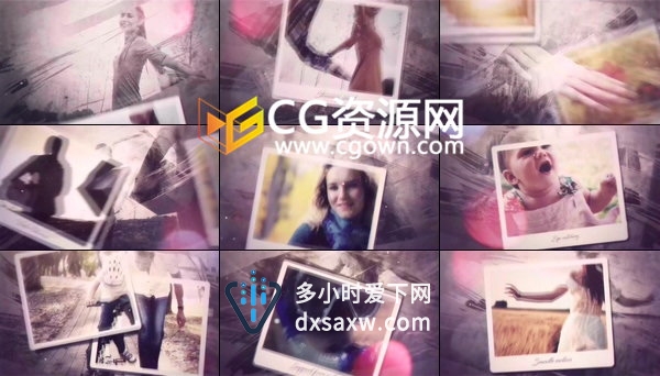 褪色记忆复古风格设计相册视频展示照片动画幻灯片-AE模板下载
