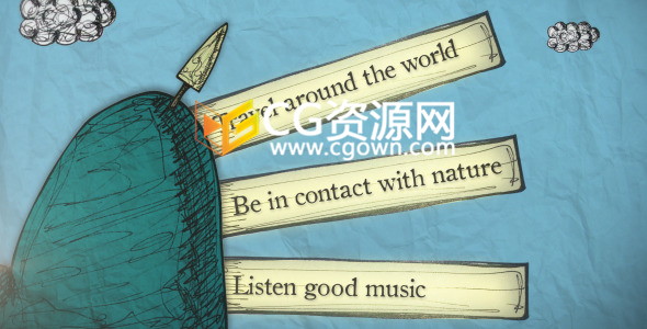 卡通城剪纸插图图形动画介绍视频片头制作-AE模板下载