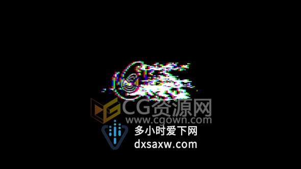 Glitch数字信号失真RGB分割特效演绎标志LOGO片头动画-AE模板下载
