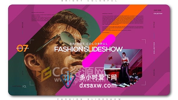 色彩鲜艳时尚创意幻灯片现代时尚娱乐宣传片头视频-下载AE模板