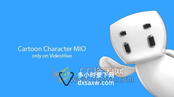 AE模板可爱小白卡通人物3D动画介绍宣传推广故事视频
