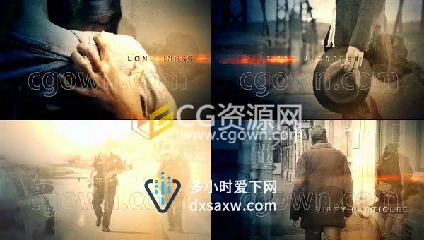 制作图文宣传片头电影预告片粒子标题动画效果-AE模板下载