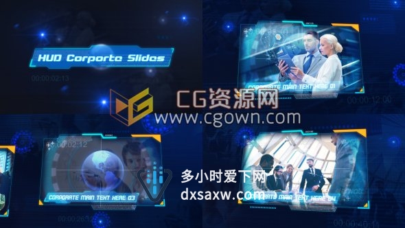 AE模板高科技感HUD特效企业公司宣传片视频制作项目