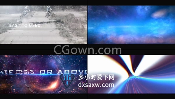 抽象星空网格粒子特效过渡效果标题片头动画-AE模板下载