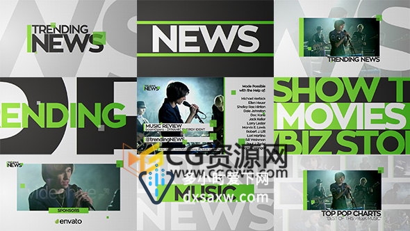 时尚凉爽动感设计电视节目包装音乐栏目片头下载AE模板