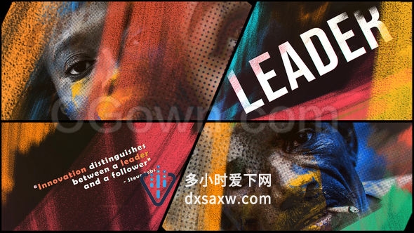 彩色笔刷粉笔画艺术人物作品展示品牌开幕片头模板-AE模板下载