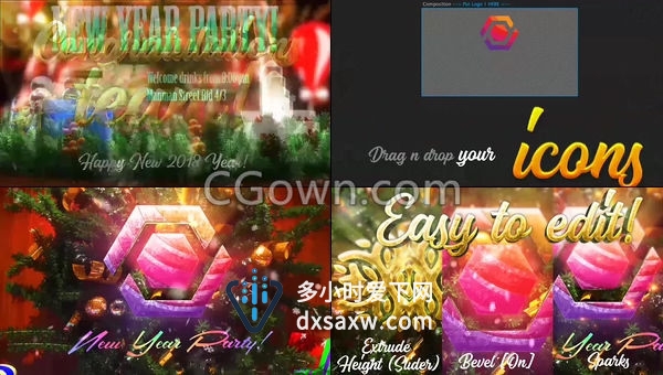 圣诞节新年商品包装销售活动促销效果视频制作-AE模板下载