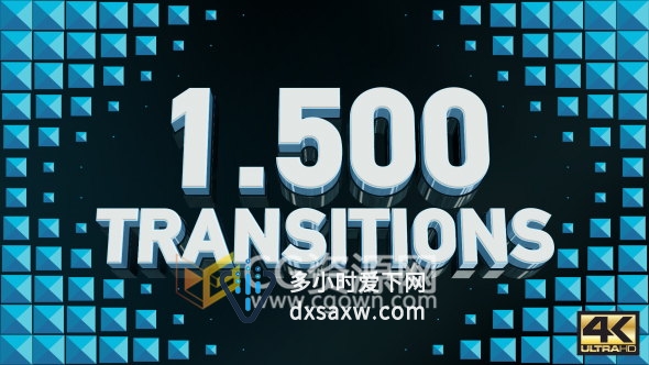 AE模板1500种视频图形转场动画效果4K分辨率视频编辑