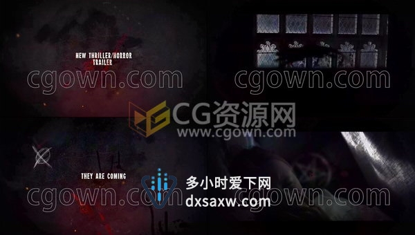 恐惧血腥黑暗惊悚视频宣传片头悬疑电影预告片视频-AE模板下载