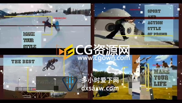 信号损坏动感效果体育动画宣传视频剪辑片头制作-AE模板下载