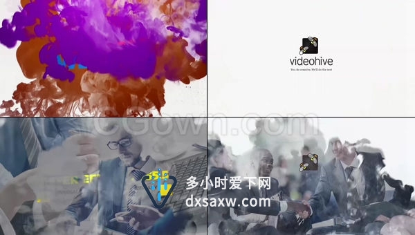 油墨镜头墨水标识揭示水彩油漆泼墨效果公司品牌介绍LOGO展示-AE模板