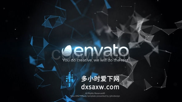 抽象悬念科技感点线碰撞闪烁光晕粒子LOGO电影预告片标题动画工程-AE模板下载
