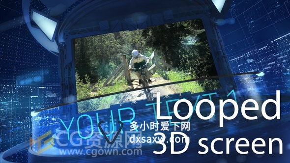 AE模板高科技3D屏幕界面三维宣传视频墙栏目包装片头
