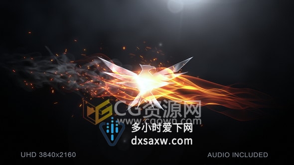4K分辨率燃烧火焰火花金属标志LOGO片头动画效果-下载AE模板