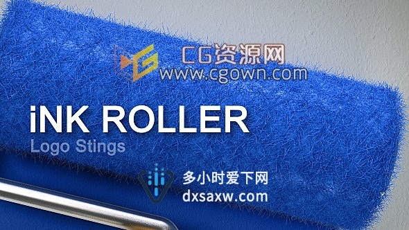 AE模板油漆公司标志宣传片头滚筒刷墙动画展示LOGO
