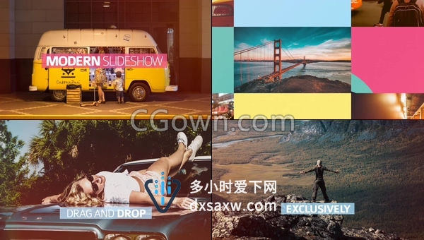 现代快乐照片摄影演示幻灯片旅行假期简介视频片头制作-AE模板下载