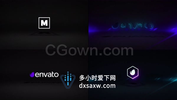 大气光效耀斑闪烁LOGO标志演绎动画片头视频-AE模板下载