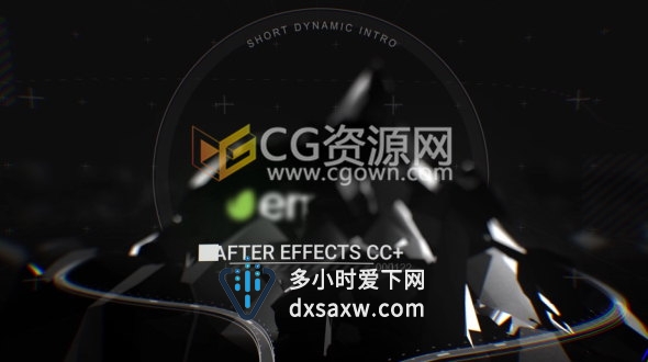 AE模板黑色山体破碎演绎LOGO片头标志动画