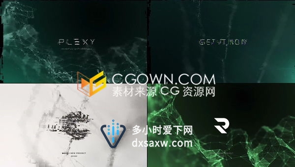 互联网科技感点线粒子失真特效动画标题LOGO揭示视频-AE模板下载