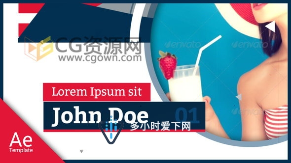 图形动画动感快闪时尚宣传片头人物介绍-下载AE模板