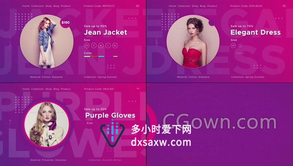 时装衣服店宣传介绍视频制作商店商业在线演示价格产品促销-PR预设与AE模板下载