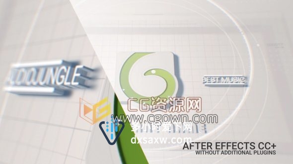 AE模板三维白模挤压明亮3D标志片头动画工程文件