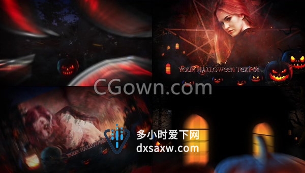 万圣节聚会恐怖标题南瓜幽灵恶作剧化妆舞会宣传视频-AE模板下载