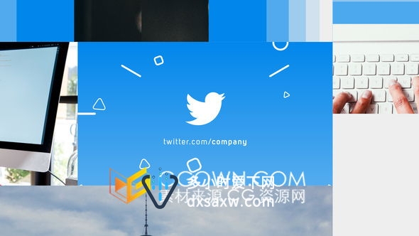社会化媒体宣传片头互联网公司logo展示动画视频制作-AE模板下载