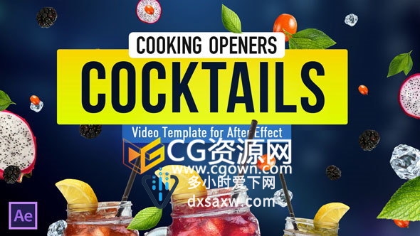 AE模板烹饪美食电视包装工程节目开场广告片头动画
