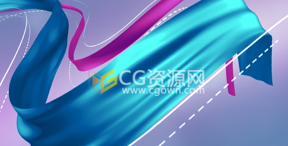 3D织物布丝绸线条条纹生长动画演绎LOGO标志片头-下载AE模板
