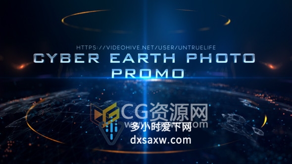 高科技企业大气宣传片网格粒子光线地球元素展示动画-下载AE模板