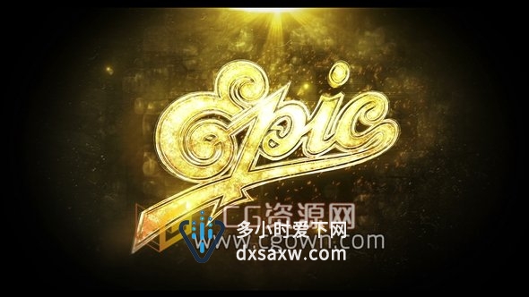 大气金色片头动画LOGO文字标志演绎粒子-AE模板下载