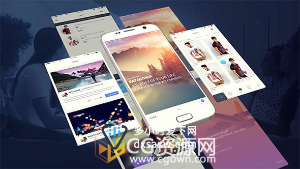 Android安卓手机APP应用界面展示广告视频动画AE模板