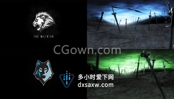 剑冢多矛插在地上战场场景动画视频片头效果制作-AE模板下载