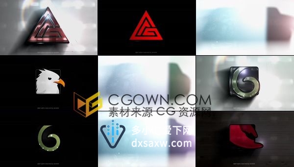 明亮光泽三维企业LOGO闪亮动画片头-AE模板下载