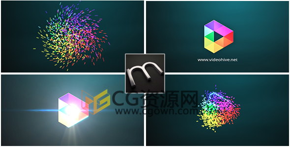 粒子汇聚形成图案LOGO动画片头制作下载AE模板