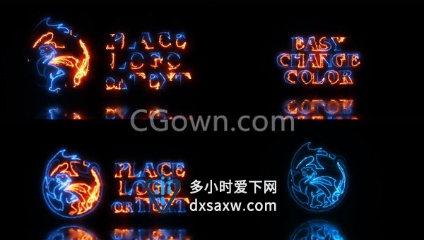 能源闪光闪电电流光效特效演绎LOGO动画片头-AE模板下载