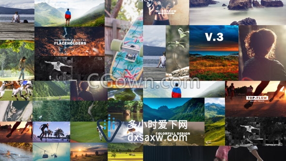 幻灯片视频制作演示展示多张照片动态效果-AE模板下载