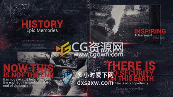 大气历史记忆纪录片宣传片头动画制作工程文件-AE模板下载