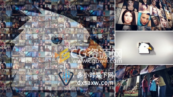 70张图形电视墙演绎出LOGO动画片头制作工程下载AE模板