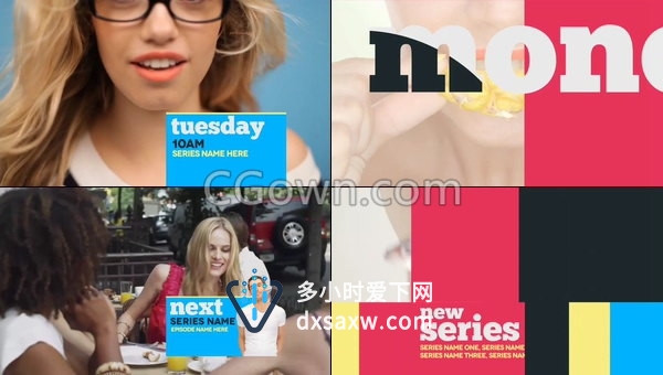 创意图形效果TV频道品牌节目包装制作工程文件-AE模板下载
