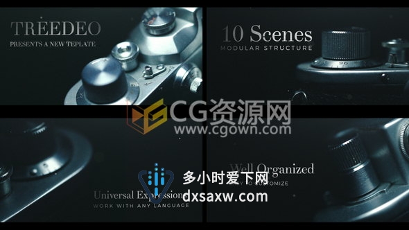 相机展示视频配宣传标题字幕动画历史戏剧片头-AE模板下载