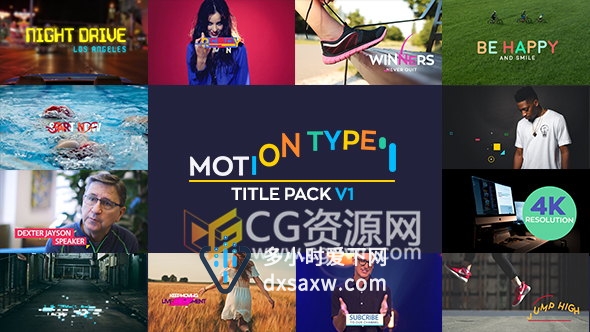 12组创意图形开头标题文字动画视频字幕制作工程-AE模板下载