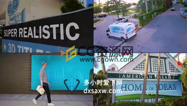 城市街道户外广告牌合成产品宣传标题商业服务介绍-AE模板下载