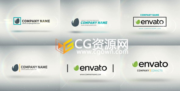 6组简约优雅公司LOGO动画项目标志光效动画AE模板