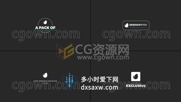 15组LOGO与文字组合排版简约现代企业标志动画效果-AE模板工程