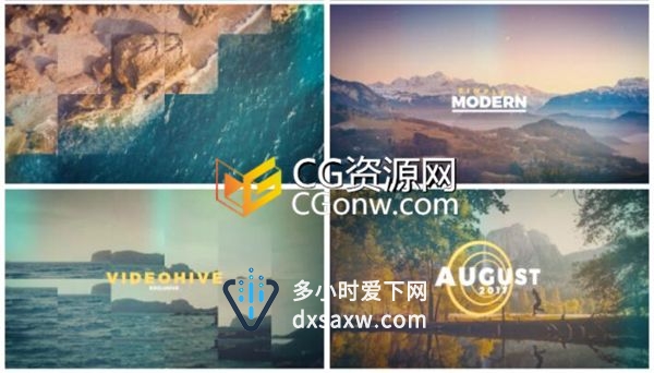时尚图文切割开场动感节奏幻灯片宣传视频制作-AE模板工程下载